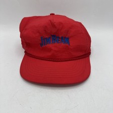 Cappello Jim Bean Adulti Rosso Snapback Cap Vintage anni 90 80 Alcool Bourbon Whisky