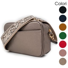 Borsa tracolla in tessuto colorato ricamato borsetta da passeggio donna ragazza