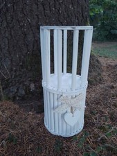 Portacandele Portavaso  Legno Shabby Bianco