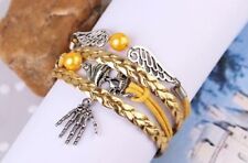 Bracciale Da Donna Con Ali Teschio Braccialetto Da Surf Collana Regalo WOW