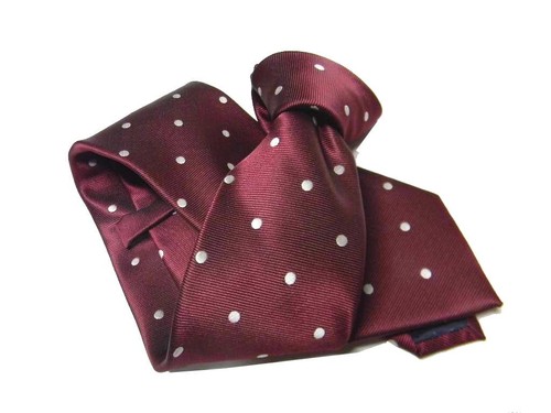 Cravatta rossa bordeaux - , pois