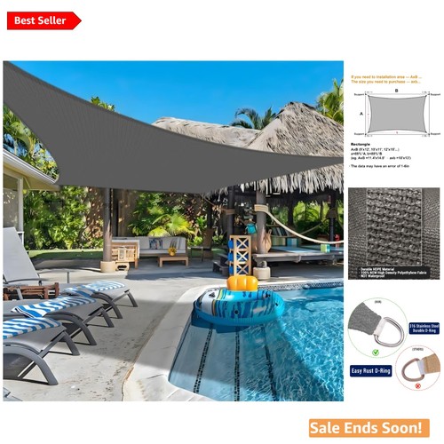 X20 dark grey patio shade - 16'x20',