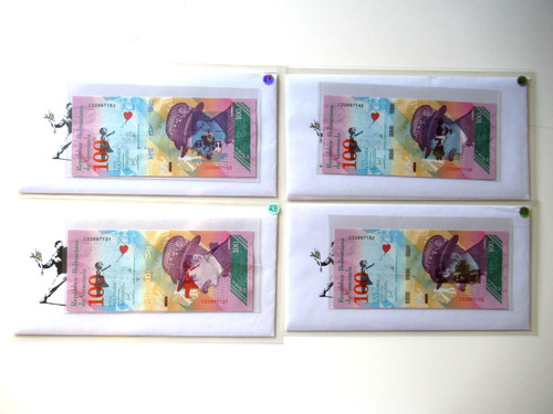 Banksy banconota vera 100 - 4x,