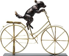 Kare Design Oggetto Decorativo Dog With Bicycle, 44Cm, Cane In Bicicletta