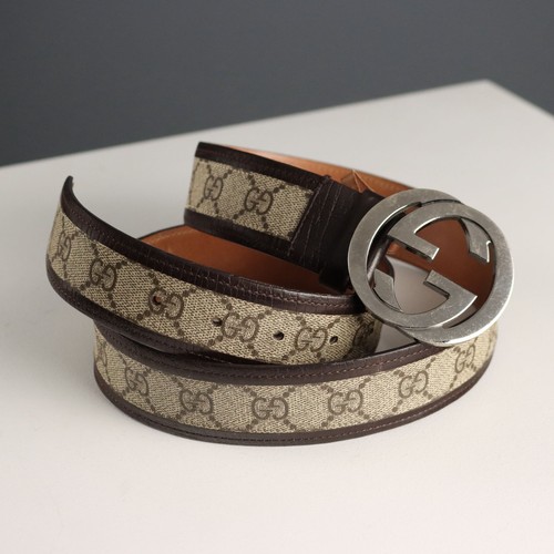 Gucci cintura uomo pelle tela - pelle,