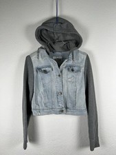 Hollister Giacca Jeans Blu Grigio taglia XS Donna Women Denim Jacket