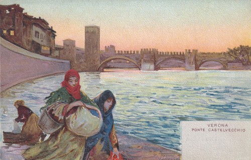 Cartolina verona ponte - cartolina,