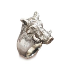 anello cinghiale argento