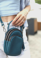 Borsa donna a tracolla fatta a mano Bluemarine Tiffany in pelle con incisione