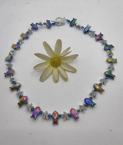 Collana marina con pesci blu - collana,
