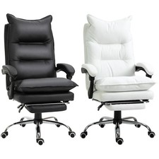 Poltrona da Ufficio in Similpelle Regolabile Reclinabile 155° Poggiapiedi