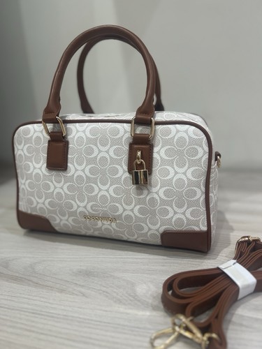Borsa coconuda beige con - borsa,