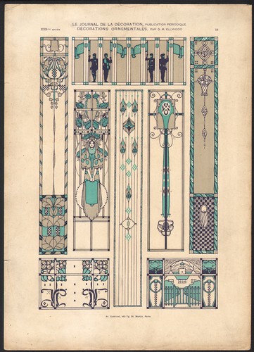 1900 lithographie décoration - 1900,