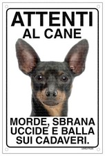 PINSCHER Attenti al cane morde sbrana uccide e balla sui cadaveri 20X30