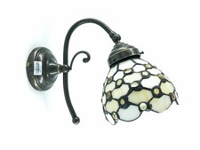 Applique da parete in ottone anticato Con vetro TIFFANY bianco gocce da interno