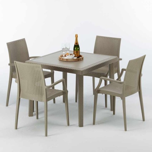 Tavolo quadrato beige 90x90 - beige,