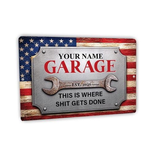 Insegna personalizzata garage - personalizzata,