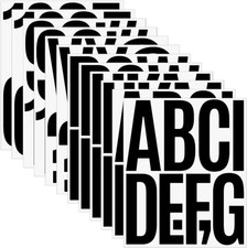 5 Pollici Vinile Lettere Adesivi Grandi, 12 Fogli Autoadesivi Lettere Stick on L