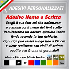 ADESIVO NOME PERSONALIZZATO STICKER SCRITTA per auto, moto, casco PRESPAZIATO