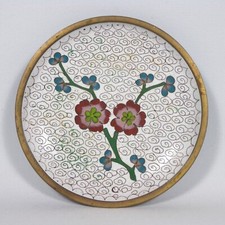 U655 PICCOLO PIATTO PIATTINO SMALTO CLOISONNE CINESE CINA VINTAGE ANNI 60 9.6 cm