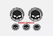 5pz Adesivi Harley Davidson Motorcycles NERO OPACO  TESCHIO auto moto tuning
