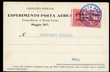 Posta Aerea - 1917 (20 maggio) - Torino Roma - Esperimento Postale - Longhi 809