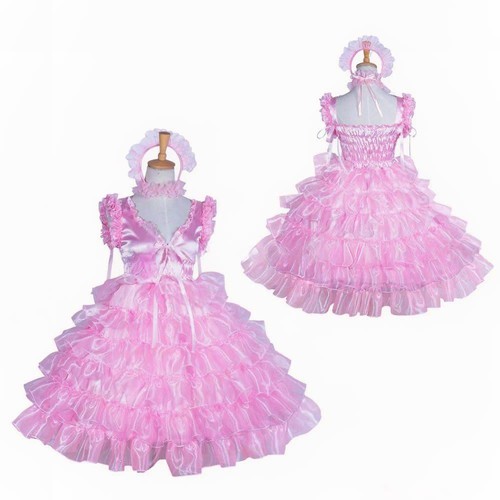 Abito organza raso rosa