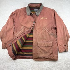 Cappotto giacca lavoro foderato coperta Woolrich vintage invecchiato uomo XL camionismo