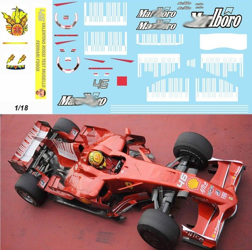 Decals per ferrari f2008 - 1/18,