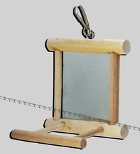 SPECCHIO IN LEGNO - Pappagalli Parrocchetto Amazzone Inseparabili Calopsite