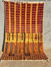 Beni Ourain Tappeto Tappeto Marocchino Fatto a Mano, Tappeto Colorato 100% Naturale, Berbero