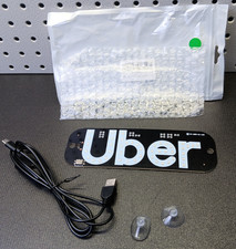 NUOVA Insegna LED Verde UBER per Parabrezza Auto | USB Type-C | Insegna Luminosa Taxi (bn)