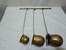 Set of 3 solid brass  measuring cups Whisky Rum Brandy  with Long brass handles