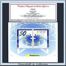 FAI TU IL PREZZO Italia Foglietto Europa 2007 Trattati Roma Varietà Certificato