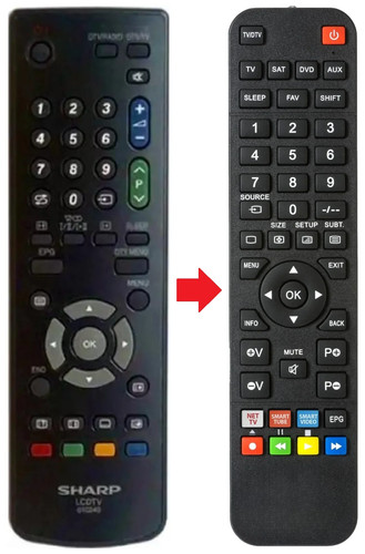 Telecomando adatto per sharp - per,