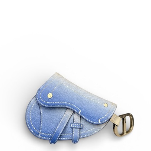 Dior saddle bag blue grained - blue,