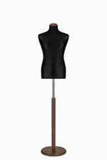 Busto uomo sartoriale manichino maschile nero base noce