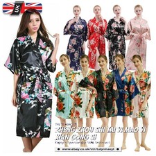 Silk Satin Kimono Robe for