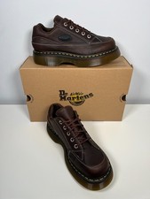 Scarpe da donna Dr Martens Buzz 5 occhi Grizzly in pelle marrone scuro - taglia UK 9 - nuove con scatola