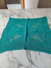 CENTROTAVOLA  quadrato in puro cotone vintage lavorazione a Filet all'uncinetto 