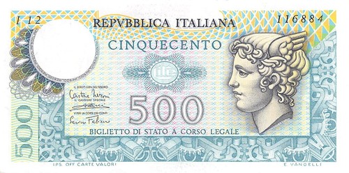 Banconota italia 500 lire - banconota,