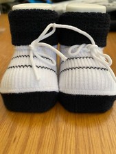 MAB Scarpe nascita Scarpine Culla Calzini Neonato LANA Tg. Unica Bebe' 