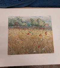 Zambrelli Marco Busto Arsizio 1947 Acquaforte Litografia Numerata Campo Papaveri