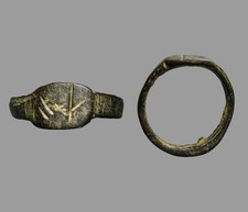 Anello antico sigillo bronzo