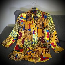 camicia seta confezionata a mano completa di  foulard in chiffon coordinato