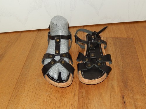 Navy boot sandalo pelle - navy,