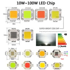 Lampadina LED Chip Rgb Cob Alta Potenza Luce di Inondazione 12V 32V 100W 50W 36V 30W 20W 10W 3W