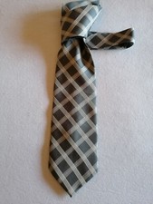 Cravatta Burberry's seta silk toni del grigio a quadri