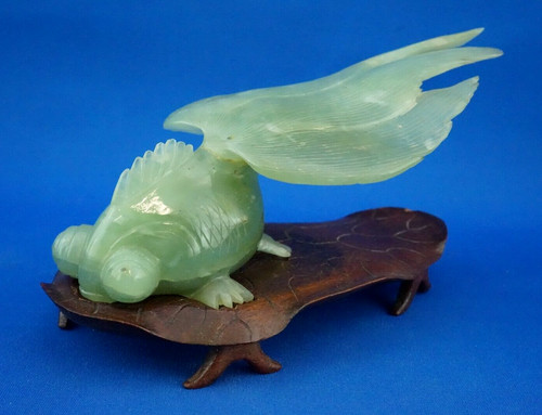 Scultura pesce giada - , gold