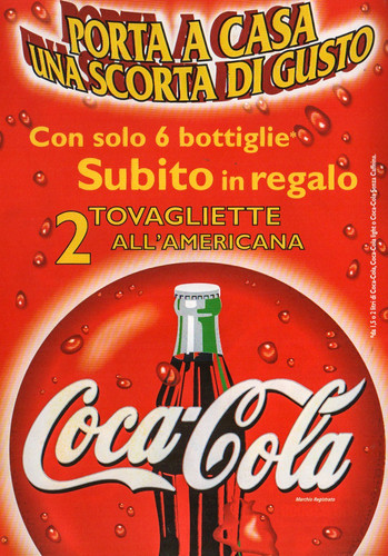 Coca cola italia tovagliette - coca-cola, "tovagliette